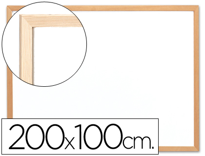Pizarra blanca Q-Connect 200x100cm. laminada marco de madera
